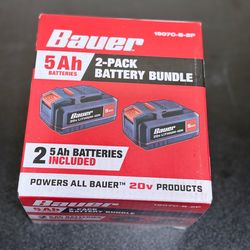 Brand New Bauer 5.0Ah 2-Pack Battery Bundle (1907C-B-2P) VERY CHEAP