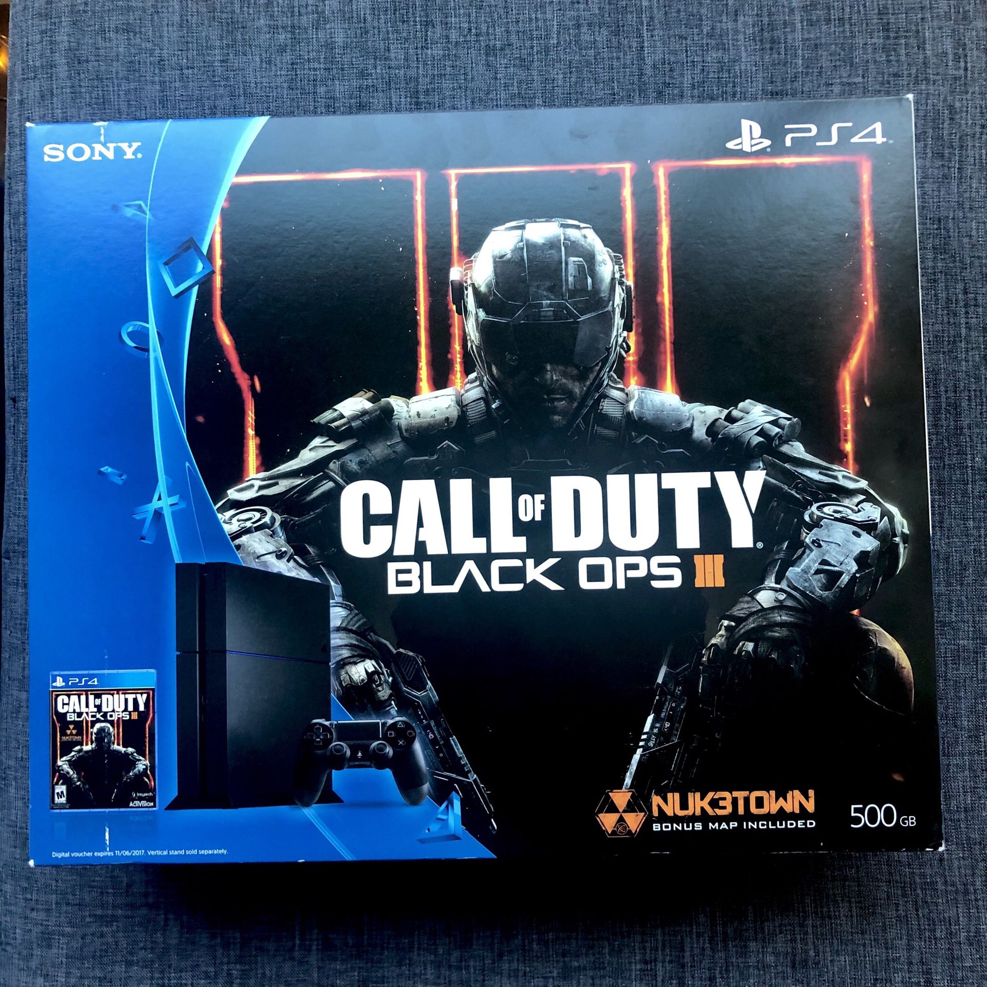 SEALED Sony Playstation 4 PS4 500GB Jet Black Console Call Of Duty Black OPS III