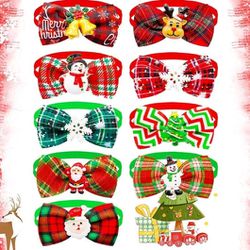 10 pcs. Christmas Bow Tie Collars For Small Dogs/Cats