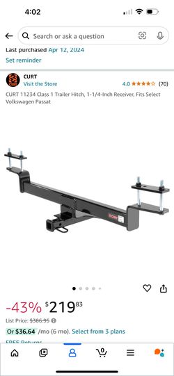 Tow Hitch For VW Passat Class 1