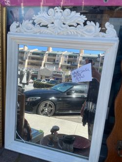 White mirror crack in corner
