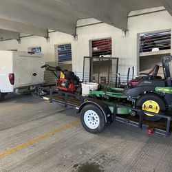 Commercial Lawnmowers And Trailer