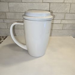Ceramic Tea Cup with Ceramic Infuser and Lid