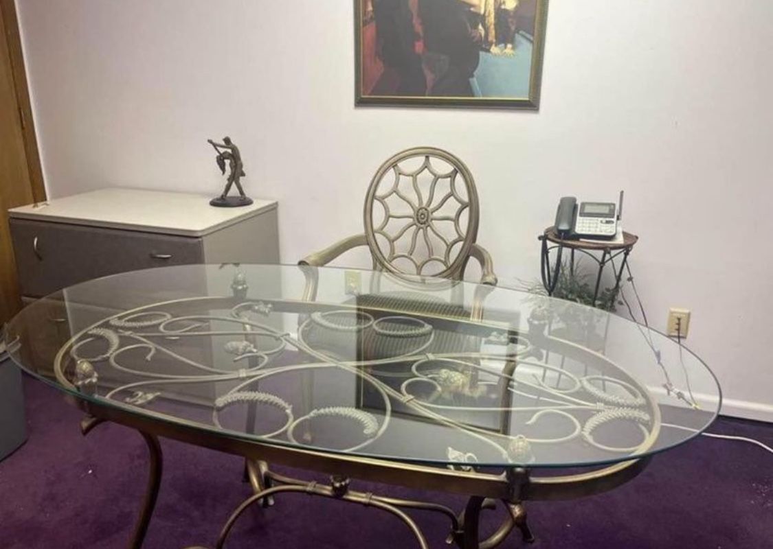 Glass Desk and Chair