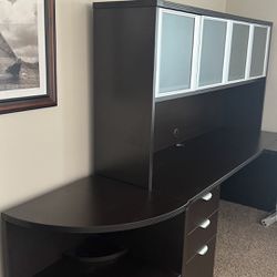 Executive Desk With Hutch And Armoire