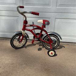 Vintage radio flyer bike with training wheels top