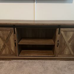 Farmhouse sliding barn door TV stand