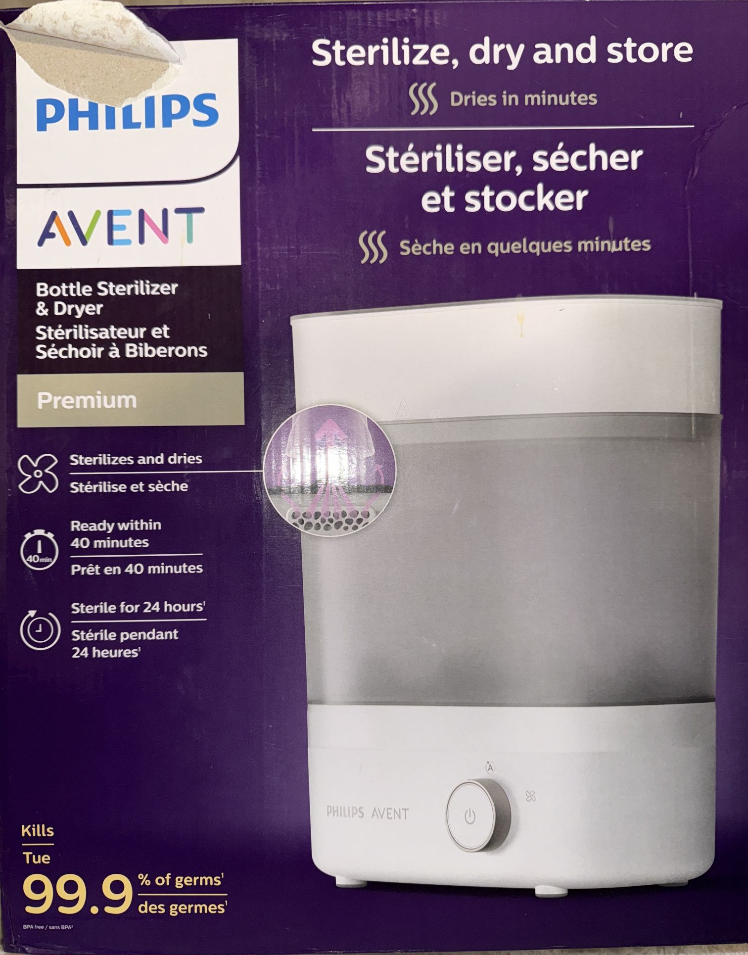 Brand New Philips Avent Bottle Sterilizer & Dryer (Premium Model) — Kills 99.9% of Germs