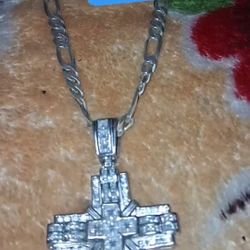 Silver Chain With Cross