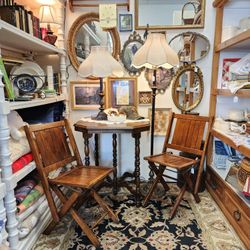 Wood Folding Chairs X2