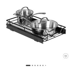 Black Pull Out Cabinet Organizer, Heavy Duty Metal