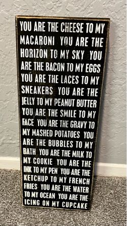 Black Wood Love Quote Wall Sign
