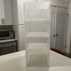 4 Men's Drop-Front Shoe Box Translucent from The Container Store