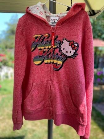 Hello Kitty Rocker Red Hoodie Ears & Bow! 40th Anniversary Girls 10-12