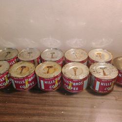Rare Vintage Hills Bros Coffee Tin Sealed With Key $50 Each