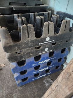 plastic bottle carriers, or crate