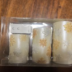 Set Of 3 Battery Operated Candles With Remote
