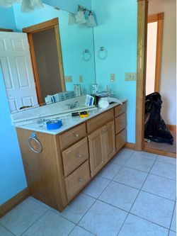 Vanity with mirror