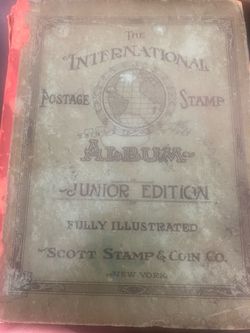 Vintage old Stamp Books Plus tin