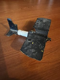 Vintage Scrap Metal Art/Trench Art Spark Plug Airplane 