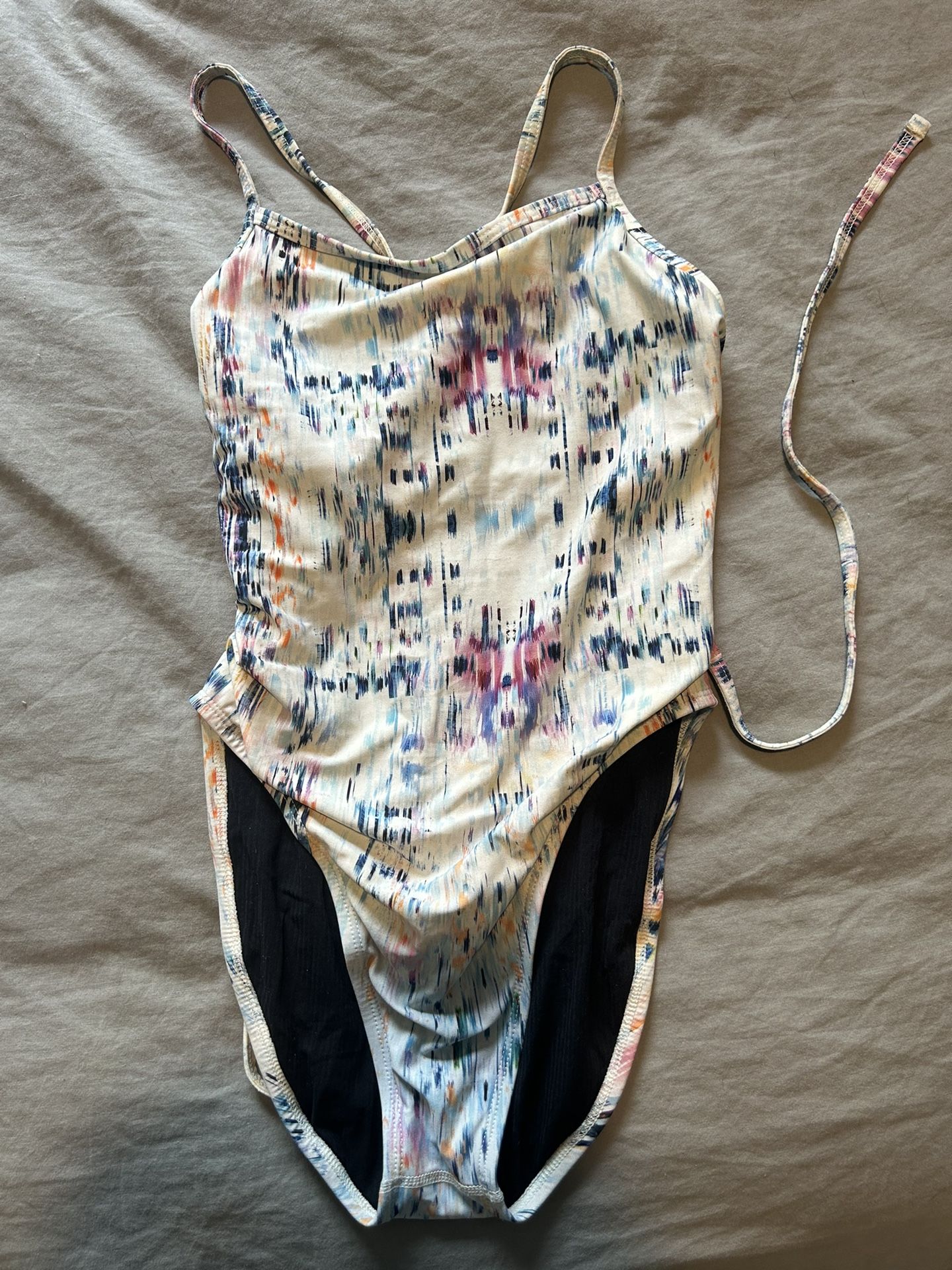 Jolyn White Color Splash Swimsuit
