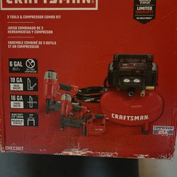 Craftsman 3 Tools & Compressor Combo Kit  ( Brand New)