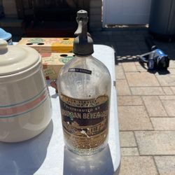 Antique Seltzer Bottle Native To Long Beach Calif 