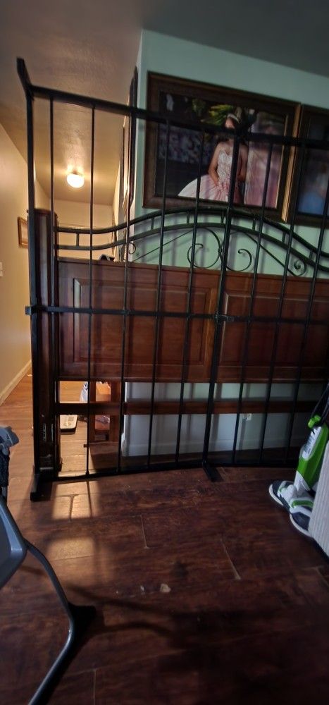 California king frame and small couch, good for studio apartments