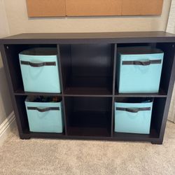 Espresso Wood Cubby Storage 