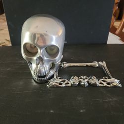 Chopper Skull Head Lamp/license Plate Cover 