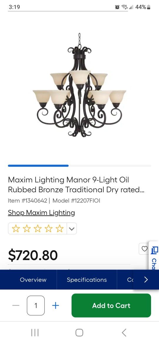 9 Bulb Chandelier