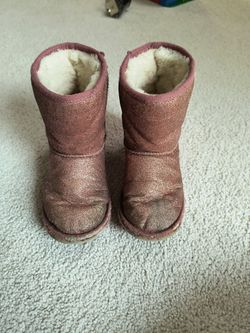 UGGS Size 12 Girls Pink Sparkle Boots 