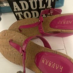 Pink Ralph Lauren Thong Sandals