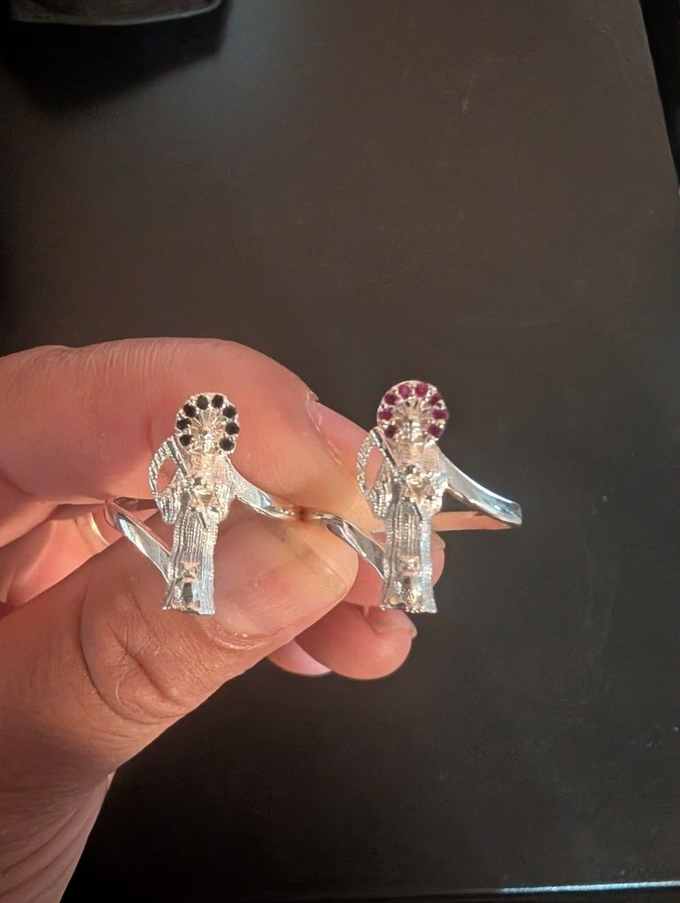 Silver .925 Santa Muerte Ring Size 7 And 8