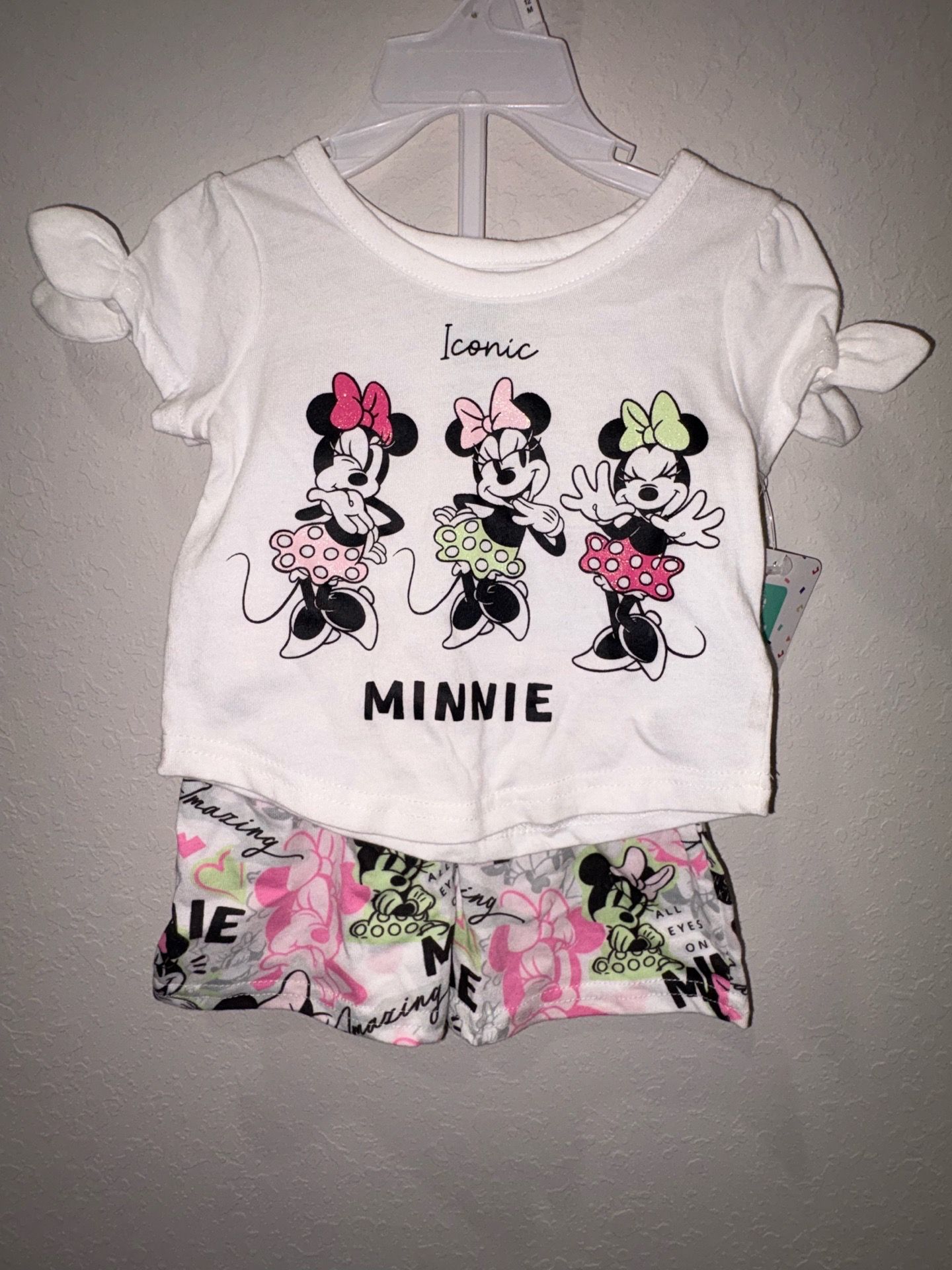 New Disney Minnie Baby Girl Short Set 12 Or 18 Months