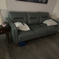 Leather Couch, Chair And Coffee And End Tables. For Sale