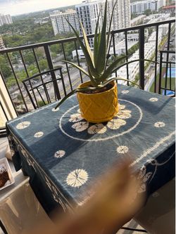 Square glass table
