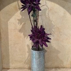 Silver Artificial Flower And Flower Pot