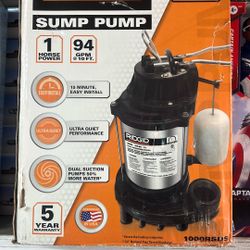 RIDGID 1 HP Stainless Steel Dual Suction Submersible Sump Pump