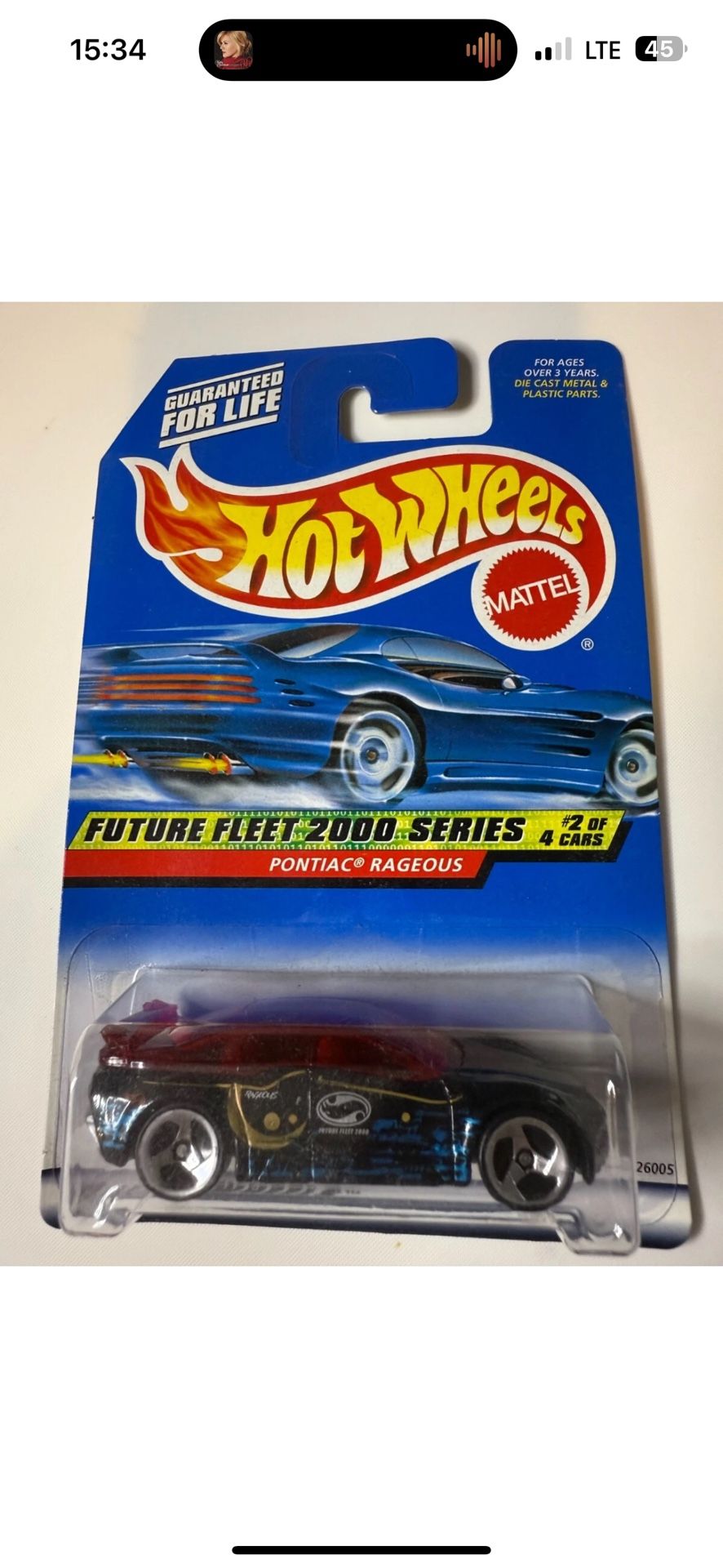 hot wheels future fleet 2000 series pontiac rageous #2 of 4 cars
