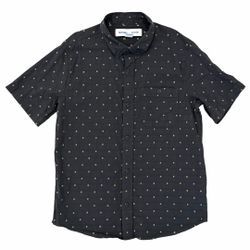 Old Navy Boys L (10-12) Button Down Shirt Gray Textured Geometric Print Flex
