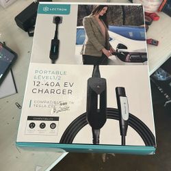 Lectron Tesla NACS Portable Charger Level 1 and Level 2 NEMA 5-15P/14-50P Plug in EV Electric Vehicle