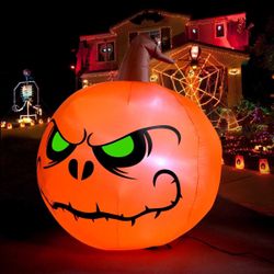 4 Ft Halloween Blow up Inflatable Pumpkin Decoration-Lighted Inflatables Home Yard Garden Indoor Outdoor Party Props
