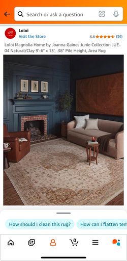 Loloi Magnolia Home by Joanna Gaines 9'-6" x 13' area rug Junie Collection JUE- 04 Natural/Clay 38" Pile Height