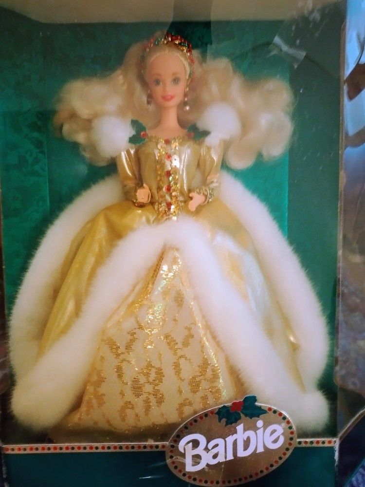 Unknown Year, Holiday Barbie Doll In Perfect Shape But The Box Is Damaged Some 