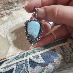 Natural Larimar Pendant