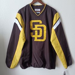 Size Large San Diego Padres Men's G-III Sports by Carl Banks Brown Double Coverage V-Neck Pullover
