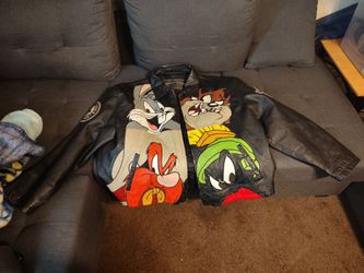 Retro '90s authentic Looney tunes leather coat size 3XL