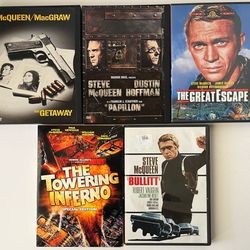5 Steve McQueen Movies DVD (The Towering Inferno, Bullitt, The Great Escape, Papillon, The Getaway)