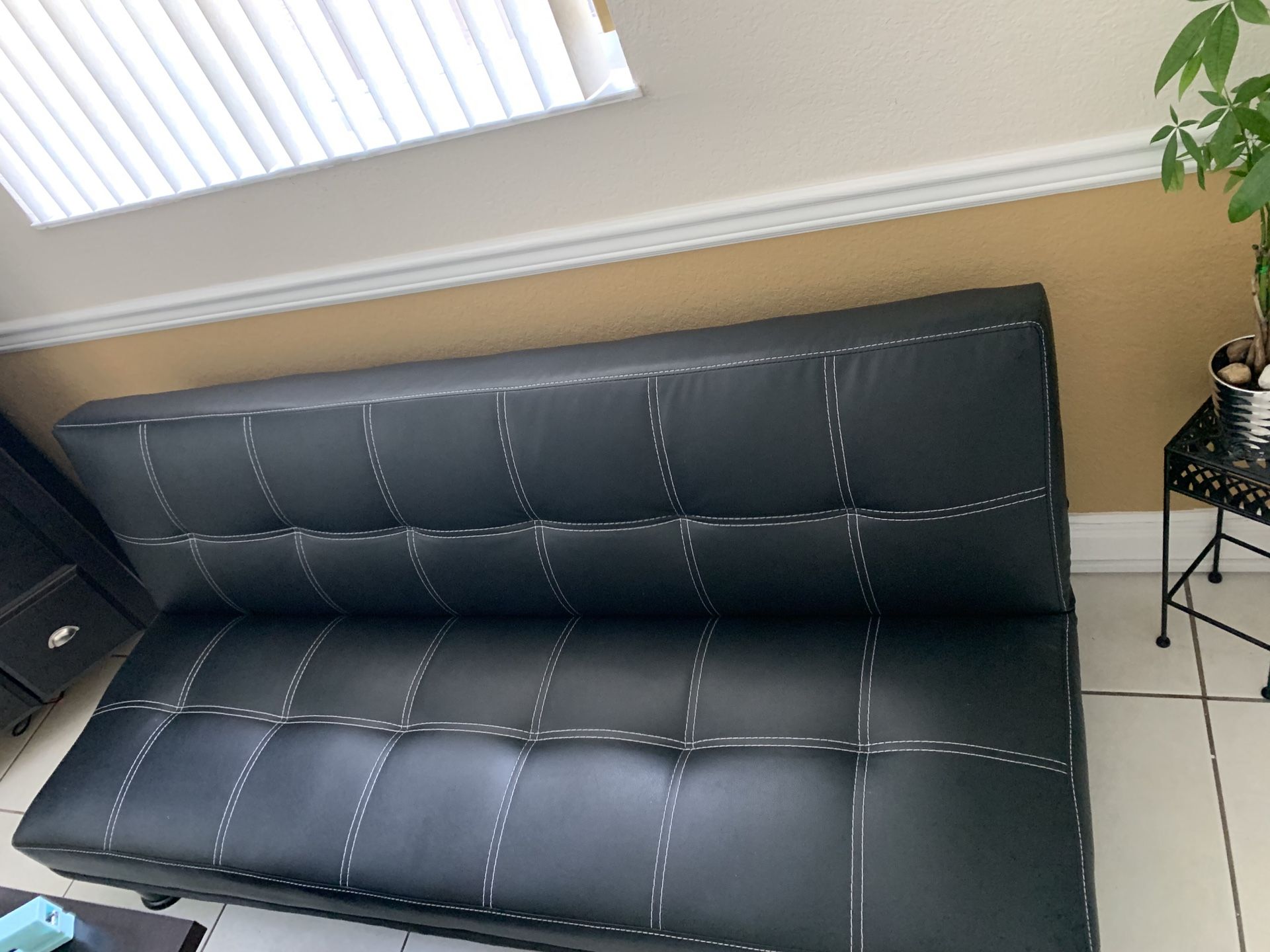 Leather couch futon for sale